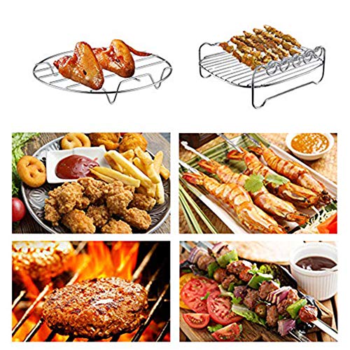 XL Air Freidora Accesorios-Air Freidora Rack Multiusos Doble Capa Rack con Brocheta, Compatible para XL Power Airfryer Philips