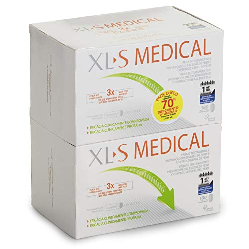 XL-S Medical Captagrasas para Perder Peso - Capta 28% de la Grasa Ingerida1 - Comprimidos para Adelgazar - Pack 2 x 180 Comprimidos, 2 Mes de Tratamiento