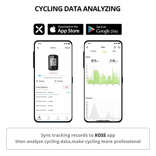 XOSS G + Computadora para Bicicleta GPS Inalámbrico Velocímetro Impermeable MTB Bicicletas Eléctricas de Carretera Bicicleta Bluetooth Ant + con Cadencia (G +) Computadoras de Ciclismo