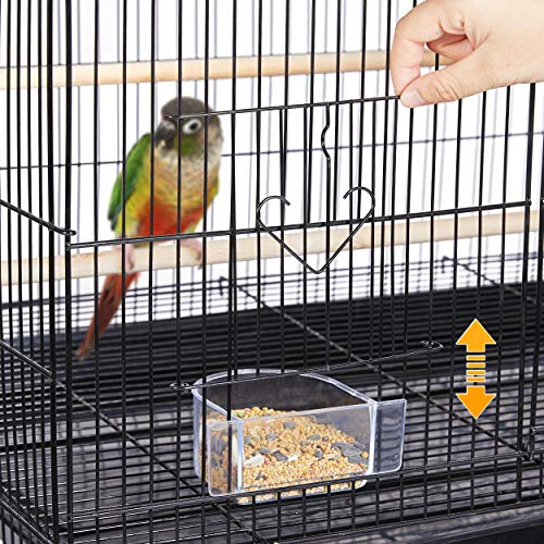 Yaheetech 2 Niveles Jaula para Pájaros con Soporte de Ruedas Desmontable Jaula para Periquitos Loros Mascota Metal con Comedero y Bandeja