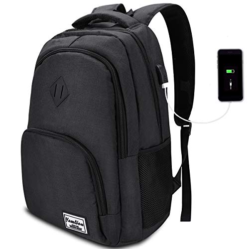 YAMTION Mochila Hombre para Portátil Mochilas Escolares Juveniles con Puerto USB Resistente al Agua Oxford-35L