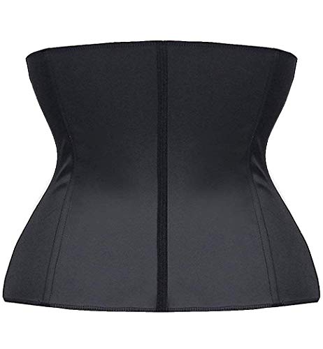 YIANNA Mujer Fajas Reductoras Colombianas Torso Corto Waist Trainer Corset Reductor Cinturilla Moldeadora Latex Cintura Corsé Negro, 110206 M