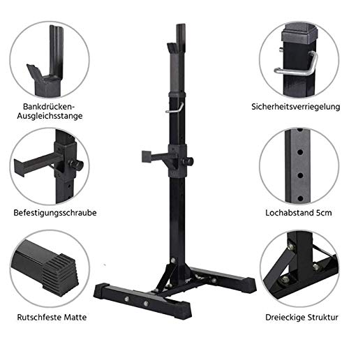 YIZHE Press de banca Ajustable Barra con Barra Rack Barra con Barra Multifuncional Levantamiento de Pesas Marco de la Cama Bicicleta de Ejercicio Fitness Barbell RackCarga 200KG