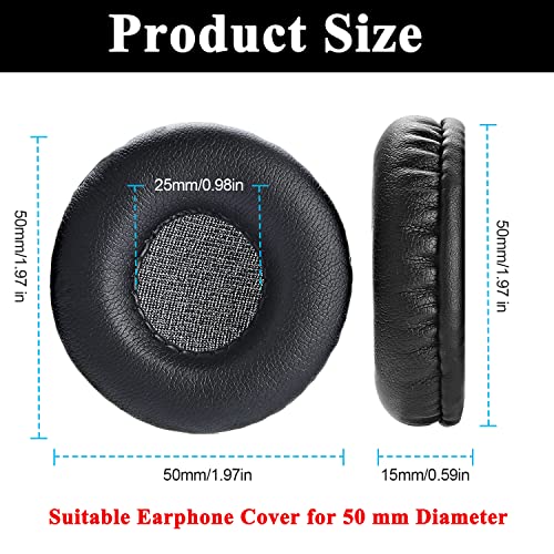 Yizhet 1 par Almohadillas Auriculares 50mm Almohadillas Cascos de Repuesto Espuma de Repuesto Universal Cojín para Auriculares Esponja de Cuero Cojines para 5 cm Auriculares (47-50mm)