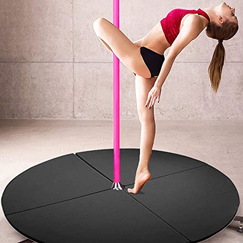 YIZHIYA Pole Dance Mat, Alfombrilla Portátil Plegable Redonda para Baile En Barra, para Principiantes Fitness Gymnastic Yoga Stripper Pole Safety Padding,Negro,Thickness 3cm