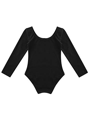 YiZYiF Maillot Clásico Danza Ballet Niñas Maillot Gimnasia Rítmica Leotardo Body Algodón Suave Manga Larga Ropa Práctica Clases Invierno Primavera 3-12 Años Negro 6 Años