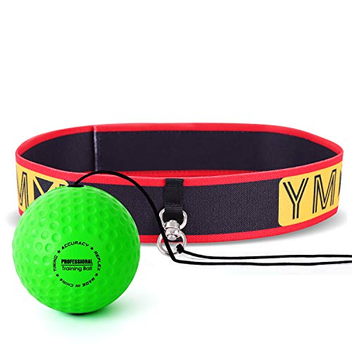 YMX BOXING Reflex Ball Set – 4 React Reflex Ball Plus 2 Diadema ajustable, ideal para reflejo, temporización, precisión, enfoque y coordinación de ojos de mano entrenamiento de boxeo