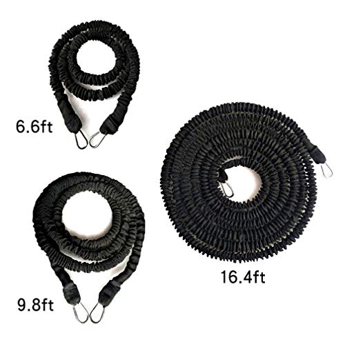 YNXing Juego de Cables de Resistencia elástica de 4 Piezas, Ideal para Taekwondo, fútbol, Baloncesto, esgrima, Movimiento Lateral, Entrenamiento de Velocidad y sobrevelocidad (16.4FT-Black)