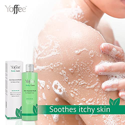 Yoffee Anti-Bacterial Wash - Gel de Ducha Desinfectante - Antibacteriano con Aceite de Árbol del Té y Coco - Previene, Elimina y Evita Bacterias - Alivia Picores, Irritaciones e Inflamaciones/300ml