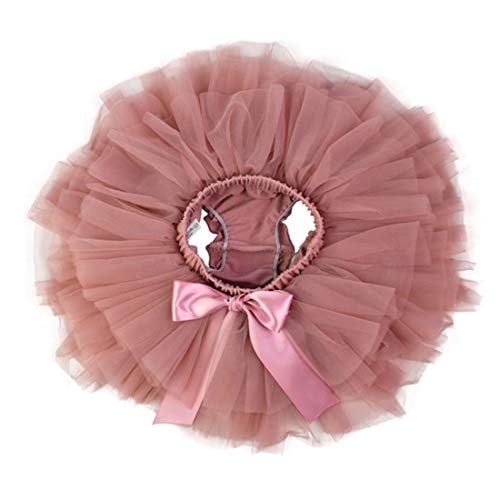 YONKINY Tulle Ballet Tutu Corta para Niñas+Venda Falda Capas Tul De Volantes Princesa para Danza Fiesta Boda Cumpleaños Fotografía (Rosa Oscuro, Talla M por 6-12 Meses)