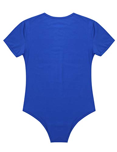 YOOJIA Hombre Mameluco Deportivo Bodysuit Básico Leotardo Gimnasia Mono Corto Slim Fitness Maillot de Danza Baile Azul Medium