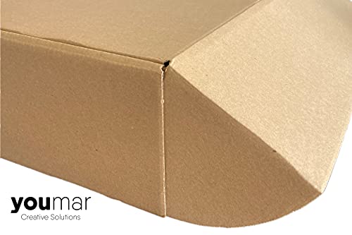 Youmar Solutions - Pack 25 Cajas (Talla L) Carton Envios Kraft Automontables para Ecommerce y postal, Mediana 31x18x9cm