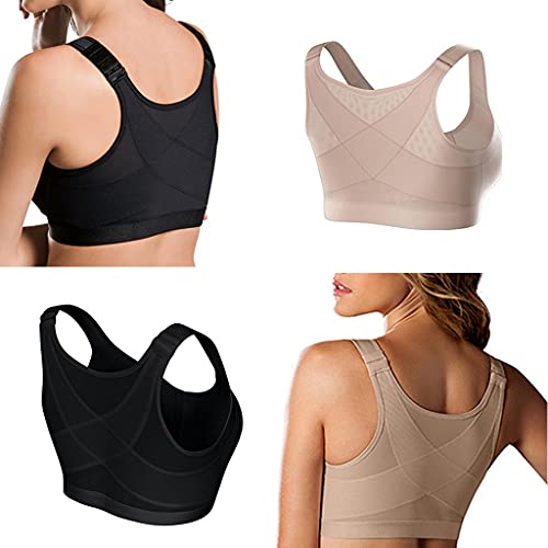 YOURPAI Bralette para mujer, sujetador deportivo con cierre frontal en forma de X, corrector de postura de yoga