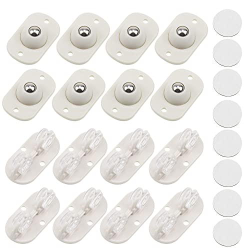 YPLonon - 16 Piezas Ruedas de Bola para Transmisión Polea para Caja Almacenamiento Ruedas Giratorias Pequeñas de 360 Grados Transportador de Muebles Para Cubo de Basura y Muebles Pequeños - 2 Tipos