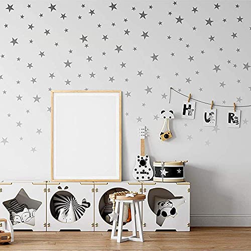 YPLonon - 2 Hojas Pegatinas de Estrellas para Pared Plateado Vinilo Estrellas Infantiles 130 Piezas Estrellas para Pared Decorativas de PVC para Dormitorio de Niña Niño Infantil y Guardería