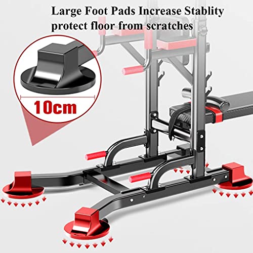 YYSS Barra de dominadas Multifuncional con Mancuernas, Soporte para Banco, Codo, Soporte para la Espalda, Torre de energía, estación de Soporte Ajustable para gimnas