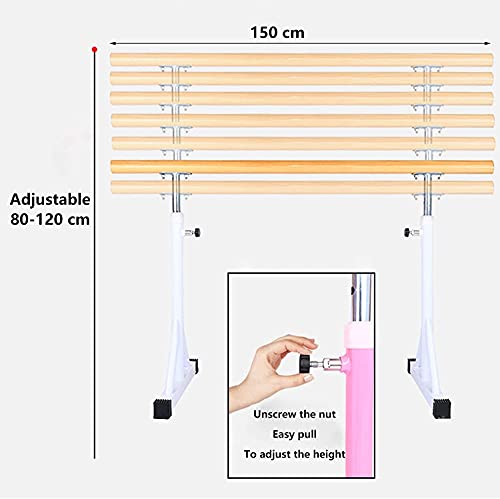 YZJL Barras de Estiramiento Ajustables Barra de Baile portátil Independiente Baile en casa Fitness Barra de Ballet Soporte antideslizanteMaterial para Ballet