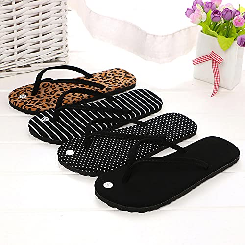 Zapatillas Casa Chanclas Sandalias Sandalias con Chanclas para Mujer, Zapatos con Tiras A Rayas De Leopardo, Zapatillas De Playa para Mujer, Zapatos Casuales De Moda para Mujer-B_37