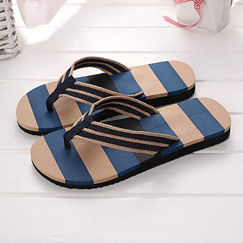 Zapatillas Casa Chanclas Sandalias Sandalias De Hombre Zapatillas De Hombre A Rayas Chanclas Zapatos Al Aire Libre-Blue_40