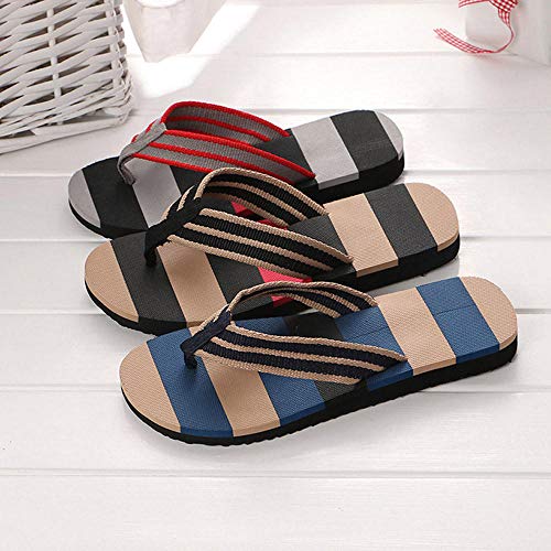 Zapatillas Casa Chanclas Sandalias Sandalias De Hombre Zapatillas De Hombre A Rayas Chanclas Zapatos Al Aire Libre-Blue_40