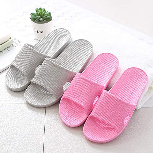 Zapatillas Casa Chanclas Sandalias Zapatillas De Casa Antideslizantes para El Suelo Zapatillas De Interior Suaves para Parejas Familiares A Rayas Sandalias Planas De Baño para Mujer-Sky_Blue_38