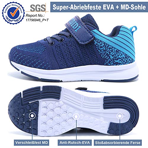 Zapatillas de Correr Niños Velcro Zapatillas Niños de Deporte Niña Niño Zapatillas de Gimnasia Tenis Trotar Runners Trainers Running Atletismo Zapatillas Zapatos Deportivas Azul 29 EU