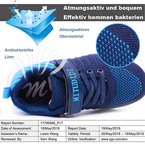 Zapatillas de Correr Niños Velcro Zapatillas Niños de Deporte Niña Niño Zapatillas de Gimnasia Tenis Trotar Runners Trainers Running Atletismo Zapatillas Zapatos Deportivas Azul 29 EU