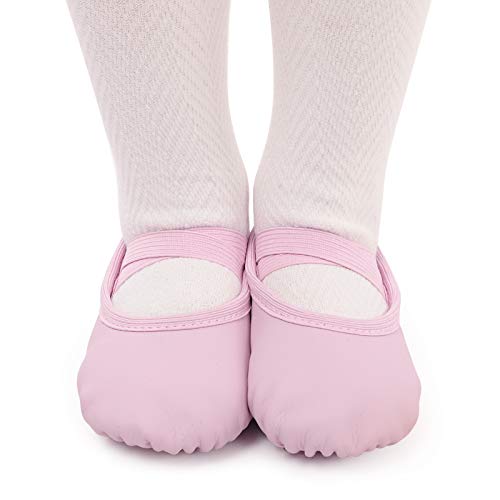 Zapatillas de Danza Cuero Zapatos de Ballet Suela de Cuero Entera para Niña y Mujer Adultos Tallas 22-40