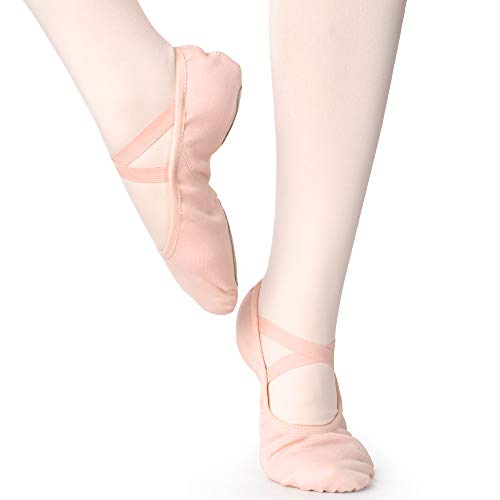 Zapatillas de Danza Elástico Media Punta Zapatos de Ballet Baile Suela Partida de Cuero para Niñas y Mujer 41