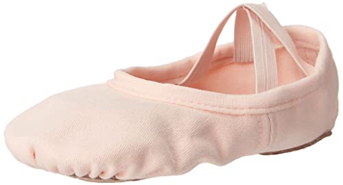 Zapatillas de Danza para niñas Zapatos de Ballet Lona elástica con Suela de Cuero Dividido Negro marrón Rosa Talla 26