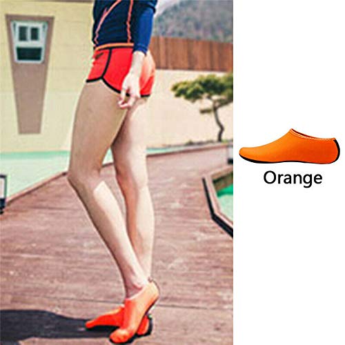 Zapatillas de Deporte acuático BOOLAVARD Barefoot Calcetines de Yoga Aqua de Secado rápido para Hombres, Mujeres y niños (S - 36-37 EU, Naranja)