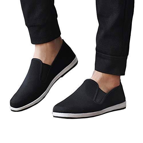 Zapatillas de Estilo Chino Kung Fu Artes Marciales Zapatos Tai Chi Suela de Goma Unisex Negro Tamaño EU 41