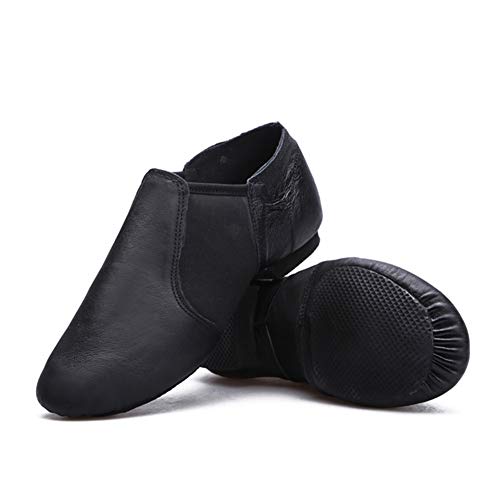 Zapatos de Baile Latino Ballet Mujer PU Cuero Comodos Adultos Zapatillas Baile Moderno Salon Salsa Jazz Gimnasia Negro