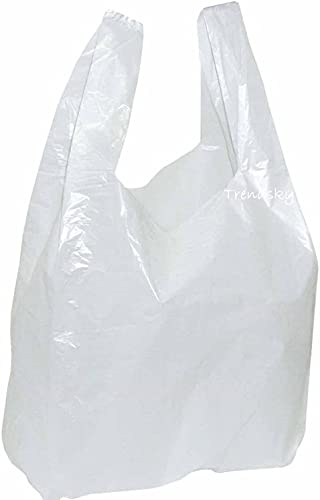 ZCENTER 200 Uds Bolsas de Plástico Tipo Camiseta Resistentes, Tamaño 30x40 CM