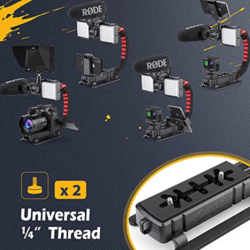 Zeadio Estabilizador portátil con Soporte de Video para Teléfono, para Canon, Nikon, Sony, Panasonic, Olympus cámara videocámara y Todos los Smartphones