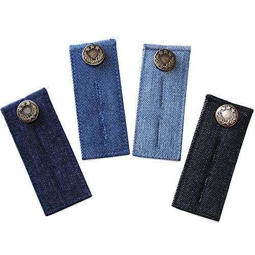 ZEFFFKA Botón Extensor de Cintura de Denim para Jeans y Faldas Cómodos Botones de Metal 4 piezas Colores Surtidos