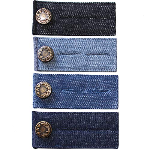 ZEFFFKA Botón Extensor de Cintura de Denim para Jeans y Faldas Cómodos Botones de Metal 4 piezas Colores Surtidos