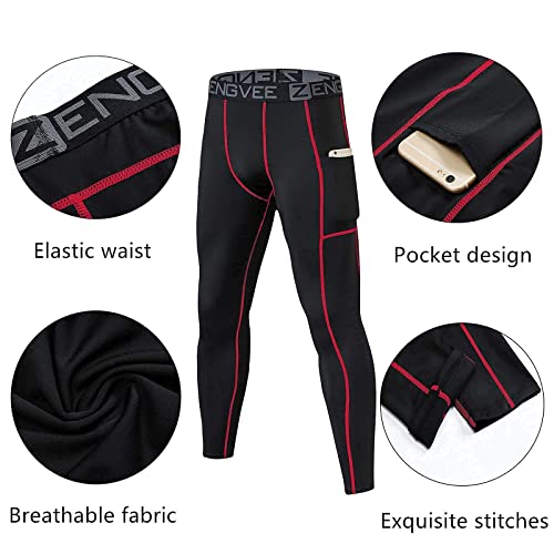 ZENGVEE 2 Piezas Mallas Running Hombre Pantalones de Compresión para Hombres Secado Rápido Mallas Deportivas Hombre para Fitness（1818） Black Camo Black-XL