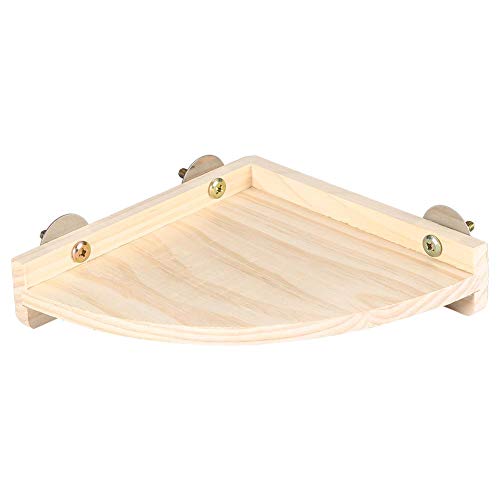 Zerodis Plataforma de Madera en Forma de Abanico, Jaula Plataforma de Esquina Estante Soporte de Descanso Jaula pequeña para Mascotas Accesorio para Loro hámster Chinchillas pájaro