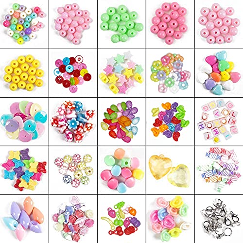 ZFYQ Juguete de Cuentas de Niños DIY, Cuentas Coloridas para Hacer Joyas para Niños Pulseras de Bricolaje Cuentas de Collares (520pcs)