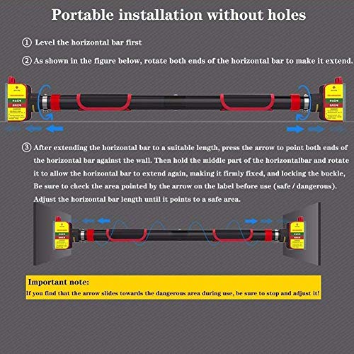 ZGQ Barra de Puerta Balance 2 Calles Pull-up, ponche extiende cámara Multifuncional Pared Interior Barbilla Bar.for Horizontal Libre hacia Arriba, prensas, Que se extiende la Pierna (Oso 200