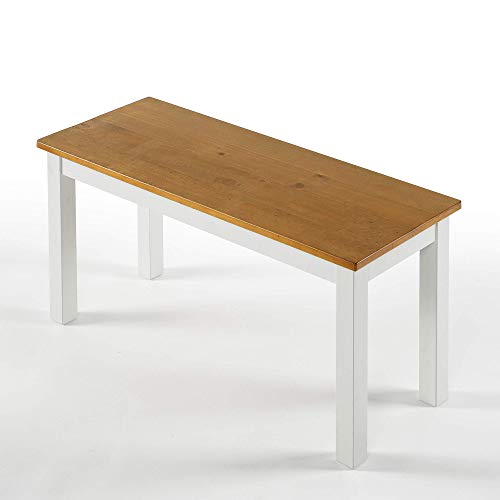 ZINUS Banco de madera Becky de 92 cm, Banco de comedor de madera maciza estilo casa de campo, Montaje sencillo