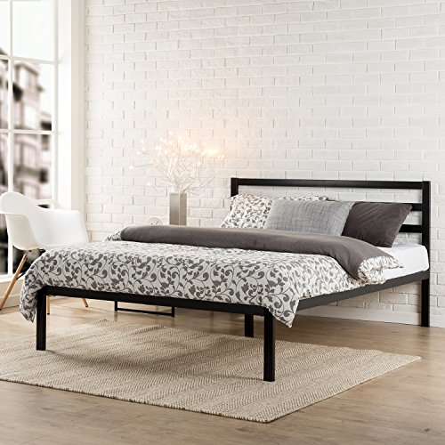 Zinus Cama de plataforma metálica Mia Modern Studio 1500H de 35,5 cm, Base para colchón, Sin necesidad de usar un somier, Sólido soporte de listones de madera, Fácil montaje, 90 x 190 cm