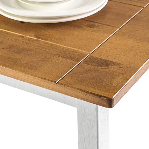 ZINUS Mesa de comedor de madera Becky de 114 cm, Mesa de cocina de madera maciza estilo casa de campo, Montaje sencillo