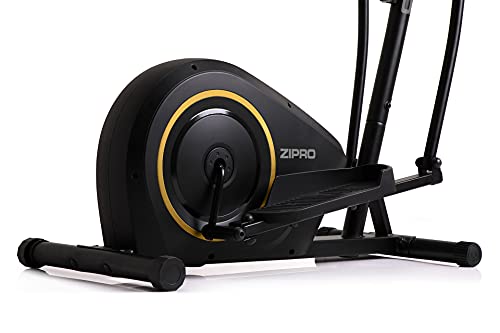 ZIPRO Bicicleta elíptica para Casa BURN GOLD, entrenador eliptico, LCD Pantalla, sensores de pulso, ajuste de resistencia, 120kg, Negro (5944585)