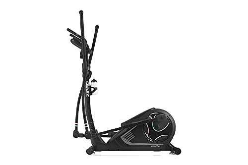 ZIPRO Bicicleta elíptica para Casa HEAT WM, entrenador eliptico, LCD Pantalla, sensores de pulso, ajuste de resistencia, aplicación iConsole + Kinomap, USB, Bluetooth, 150kg, Negro (6299210)