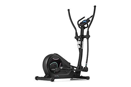 ZIPRO Bicicleta elíptica para Casa HEAT WM, entrenador eliptico, LCD Pantalla, sensores de pulso, ajuste de resistencia, aplicación iConsole + Kinomap, USB, Bluetooth, 150kg, Negro (6299210)