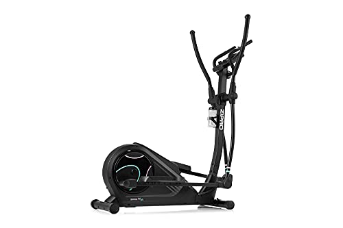 ZIPRO Bicicleta elíptica para Casa HEAT WM, entrenador eliptico, LCD Pantalla, sensores de pulso, ajuste de resistencia, aplicación iConsole + Kinomap, USB, Bluetooth, 150kg, Negro (6299210)