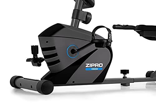 ZIPRO Bicicleta estática para Casa VISION, entrenador eliptico, LCD Pantalla, sensores de pulso, ajuste de resistencia, 120kg