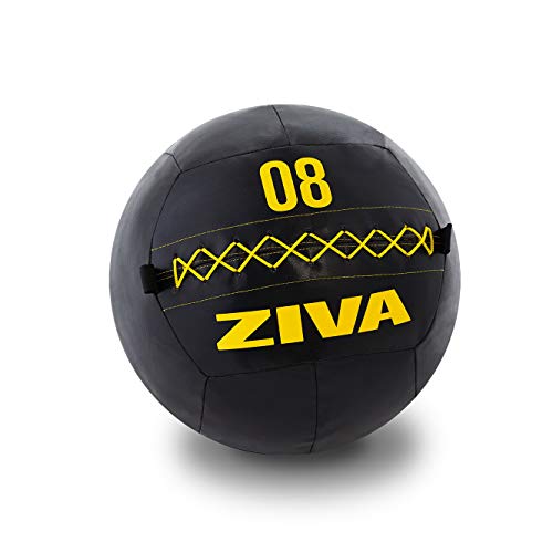 ZIVA Performance Wall Ball 8 Kg Bola de Pared, Unisex Adulto, Negro/Amarillo, Talla única